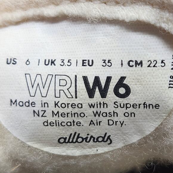 Allbirds Women Wool Runner Sneakers White Cream Size 6 Merino Wool Casual - Picture 5 of 9